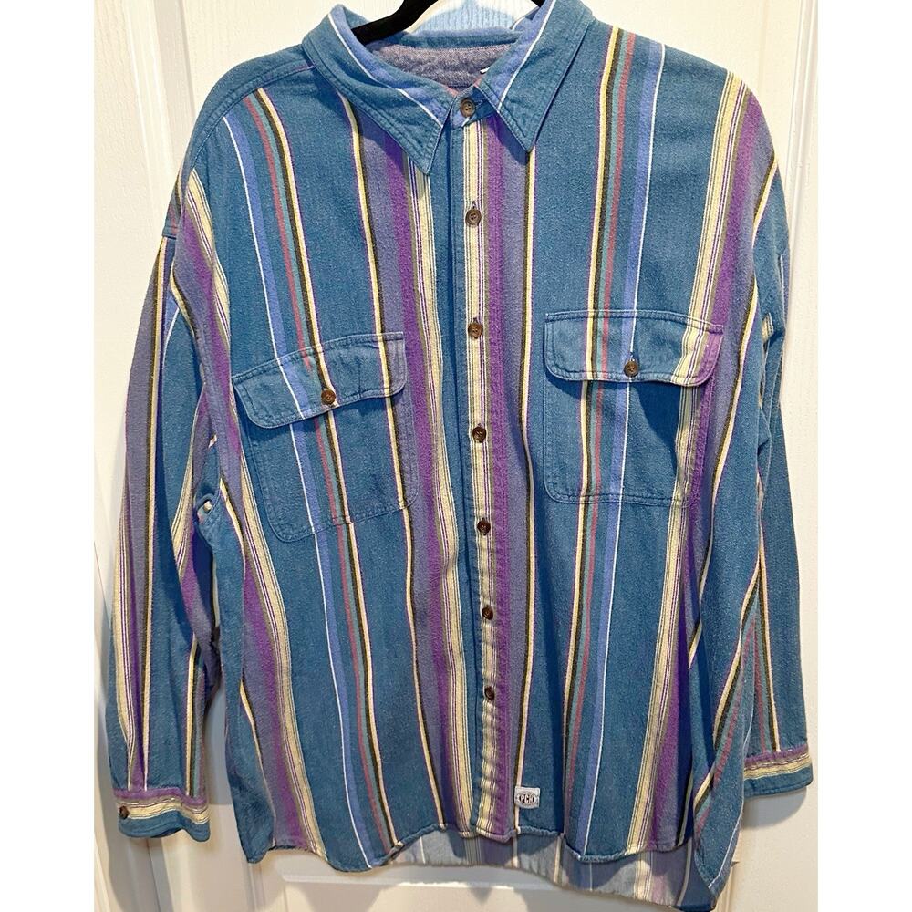 Vintage PCH Men’s Button Down Long Sleeve Shirt In Size XL 100% Cotton